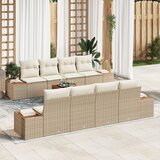vidaXL 9-dijelni vrtni sofa set s jastučićima bež poli ratan akacija Cijene