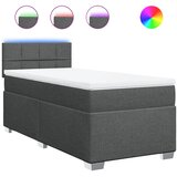  Krevet s oprugama i madracem tamnosivi 90x200 cm od tkanine | shoptok.hr
