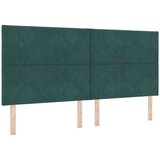 Box Postelja z vzmetnico Temno zelena 200 x 200 cm Žamet - - Zelena - 100.88 - 200 x 200 cm - | Shoptok.si
