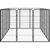  Ograda za pse s 16 panela crna 50 x 100 cm čelik obložen prahom | shoptok.hr
