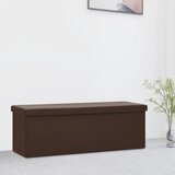 The Living Store Zložljiva klop s prostorom za shranjevanje rjava PVC - Klop S Prostorom Za Shranjevanje, (21486077) Cene
