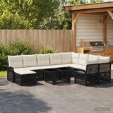  Sjedeća garnitura za vrt 11 kom. Crna i krem-bijela poliratan 100 x 55 x 73 cm | Shoptok.si