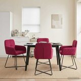 vidaXL Trpezarijske stolice 4 pcs Baršun Vinska crvena | shoptok.hr