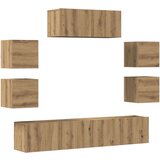  TV omara 7-delna stenski artisan hrast inženirski les, (21703825) | Shoptok.si