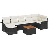 vidaXL set vrtnog namještaja od 8 komada s jastucima crni poly ratan | shoptok.hr