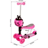 Olimp Sport Trotinet za decu 5 u 1 sa sedištem i svetlećim točkovima ROZE | ePonuda.com