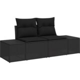 vidaXL set vrtne sofe s jastucima Crni Poli Ratan Akacija | shoptok.hr