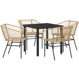  5-dijelni set vrtnih stolica Smeđi poli-ratan | shoptok.hr