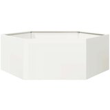 vidaXL Vrtna sadilica bijela šesterokutna 138 x 120 x 45 cm čelična | shoptok.hr