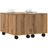vidaXL Klubska mizica artisan hrast 60x60x38 cm inženirski les | Shoptok.si