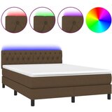  Box spring s madracem LED tamnosmeđi 140x200 cm tkanina | shoptok.hr