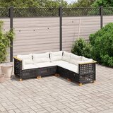 vidaXL 5-dijelna vrtna garnitura od poliratana s jastucima crna | shoptok.hr