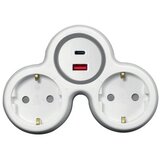 Commel Razdjelnik 2-struki s USB punjačem A+C Cene