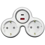 Razdjelnik 2-struki s USB punjačem A+C