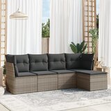 Maison Chic Seti vrtnega pohištva - Vrtna garnitura - Vrtni pohištvo set 5-delna z blazinami siv poli ratan, (21817792) | Shoptok.si