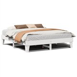 vidaXL Posteljni okvir brez vzmetnice bel 200x200 cm trdna borovina, (21529598) | Shoptok.si