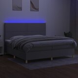 box spring s madracem LED svjetlosivi 200x200 cm tkanina | shoptok.hr
