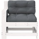  Vrtna sofa s naslonom za ruke i jastukom bijela od borovine | Eponuda.com