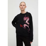Pinko Bombažen pulover ženska, črna barva