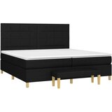  S oprugama i madracem crni 200x200 cm od tkanine | shoptok.hr