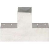 vidaXL Spojniki za stebre 4 kosi T oblike pocinkana kovina 81x81 mm | Shoptok.si