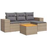 Maison Chic Seti vrtnega pohištva - Vrtna garnitura - Vrtni pohištvo set 5-delna z blazinami bež poli ratan, (21817954) | Shoptok.si