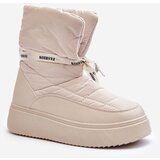 PS1 Women's Snow Boots With Ornamental Lacing Light Beige Siracna Cene