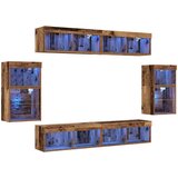  Set TV komoda S LED lampica 8 pcs Staro drvo Konstruirano drvo | shoptok.hr