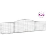  Lučne gabionske košare 20 kom 400x30x80/100cm pocinčano željezo | shoptok.hr
