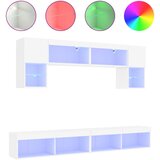 vidaXL Komplet TV omaric LED 6-delni bel inženirski les, (21012031) | Shoptok.si