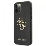 Guess GUHCN61SA4GGBK silikonski ovitek za iPhone 11 - črn z logom