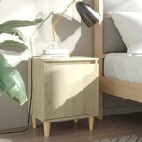 vidaXL Noćni ormarić s drvenim nogama boja hrasta sonome 40x30x50 cm | shoptok.hr