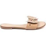 Shelvt Beige flip-flops with a bow in rhinestones Cijene