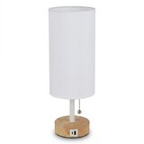  Brilagi - Stona lampa sa USB portom TABLON 1xE27/25W/230V hrast/bela | Eponuda.com