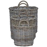  Cvečni koš s shranjevanjem 3 pcs Kubu siva Kubu rattan, (5000285955) | Shoptok.si