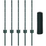  Stupovi ograde 5 kom U-kanal Zeleni 60 cm Čelik Šesterokutna ograda Zeleno 0.5x10 m Čelik | shoptok.hr