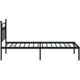  Metalni okvir za krevet s uzglavljem crni 107x203 cm | shoptok.hr
