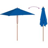  Vrtni suncobran s drvenim stupom 150 x 200 cm plavi | Eponuda.ba