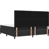  Postelja s škatlasto vzmetjo z vzmetnico in klopjo Črna 200x200 cm Tkanina, (22082822) | Shoptok.si