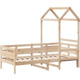 vidaXL Dnevna postelja s streho 90x200 cm trdna borovina, (21261210) | Shoptok.si