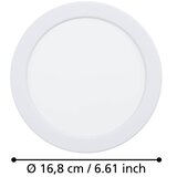 Eglo 901397 - ugradno led svetlo fueva LED/10,5W/230V prečnik 16,8 cm bela | Eponuda.com