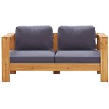  Vrtna klupa s jastucima 140 cm od masivnog bagremovog drva siva | shoptok.hr