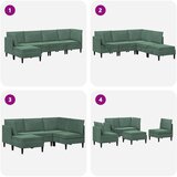  Set namještaja za dnevni boravak 5 pcs Morska zelena Baršun | shoptok.hr