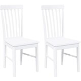 Maison Chic Jedilni stoli - Vzorci stoli 2 kosa bele masivne lesene gume A190, (22032343) | Shoptok.si