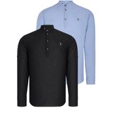 Dewberry DOUBLE SET G783 JUDGE COLLAR SHIRT-BLACK-BLUE Cijene