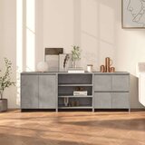  3-delna komoda betonsko siva konstruiran les, (20955332) | Shoptok.si