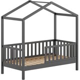 Vipack Antracitno siva otroška postelja iz masivnega bora 70x140 cm DALLAS – | Shoptok.si
