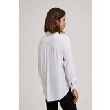 Marisse White Shirt With Decorative Buttons On The Neckline And Sleeves | Shoptok.si