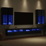  Set zidnog ormarića za TV 7 pcs Crni hrast Konstruirano drvo | shoptok.hr