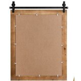 Izdelki za telo Ogledalo z lesenim okvirjem in kovinskim nosilcem, rustikalno ogledalo, dim. 76,5 x 56 cm | Shoptok.si